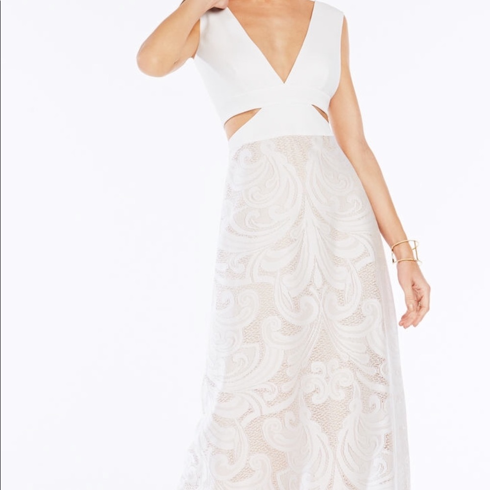 BCBG White Lace Gown